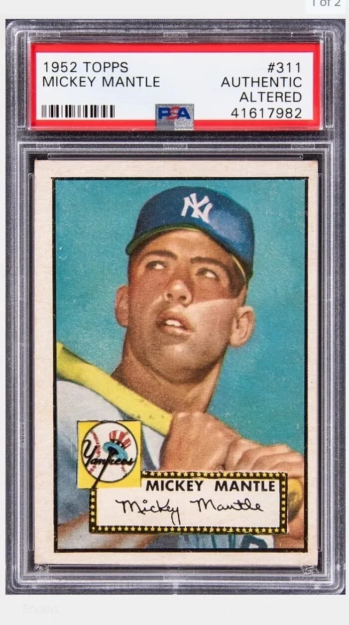 1952 Topps #311 Mickey Mantle, PSA Authentic — the crown jewel of the collection